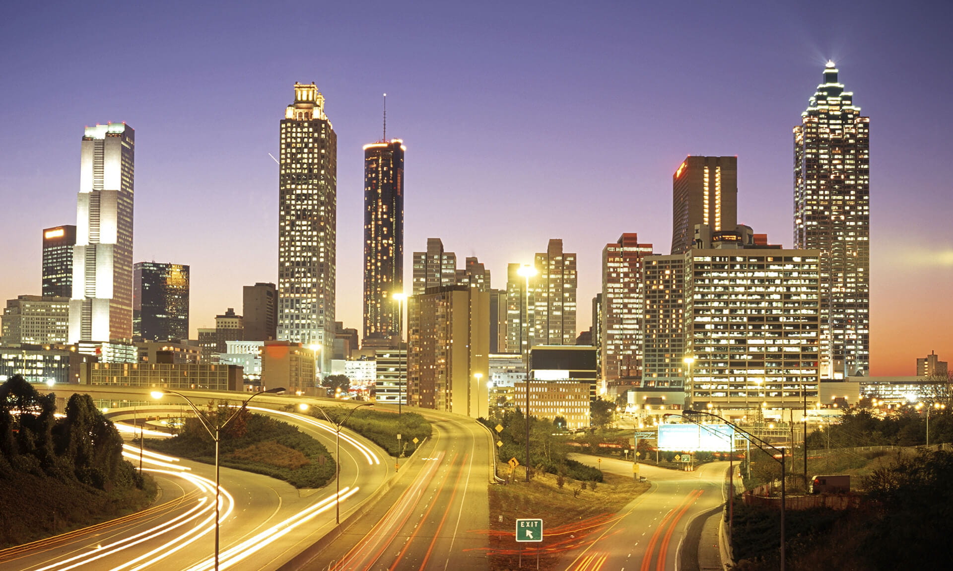 Atlanta Interstate Skyline at Night